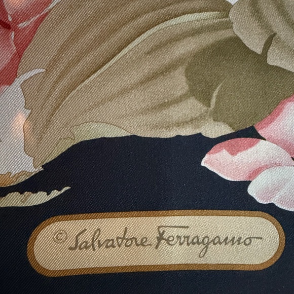 Salvatore Ferragamo Accessories - Salvatore Ferragamo soft green and Cream Silk Scarf